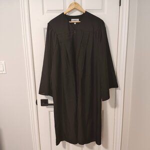 Black Unisex Graduation Robe/Gown Sz 48FF, fits 5'3-5'5